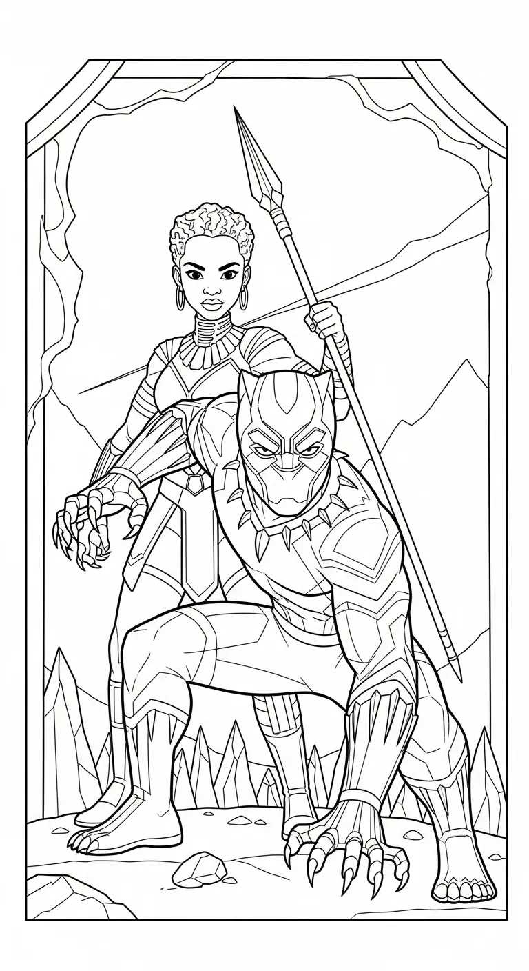 file tranh tô màu tranh tô màu Black Panther cho bé 4-5 tuổi