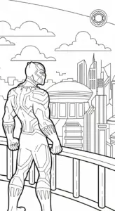 tải hình tô màu tranh tô màu Black Panther miễn phí