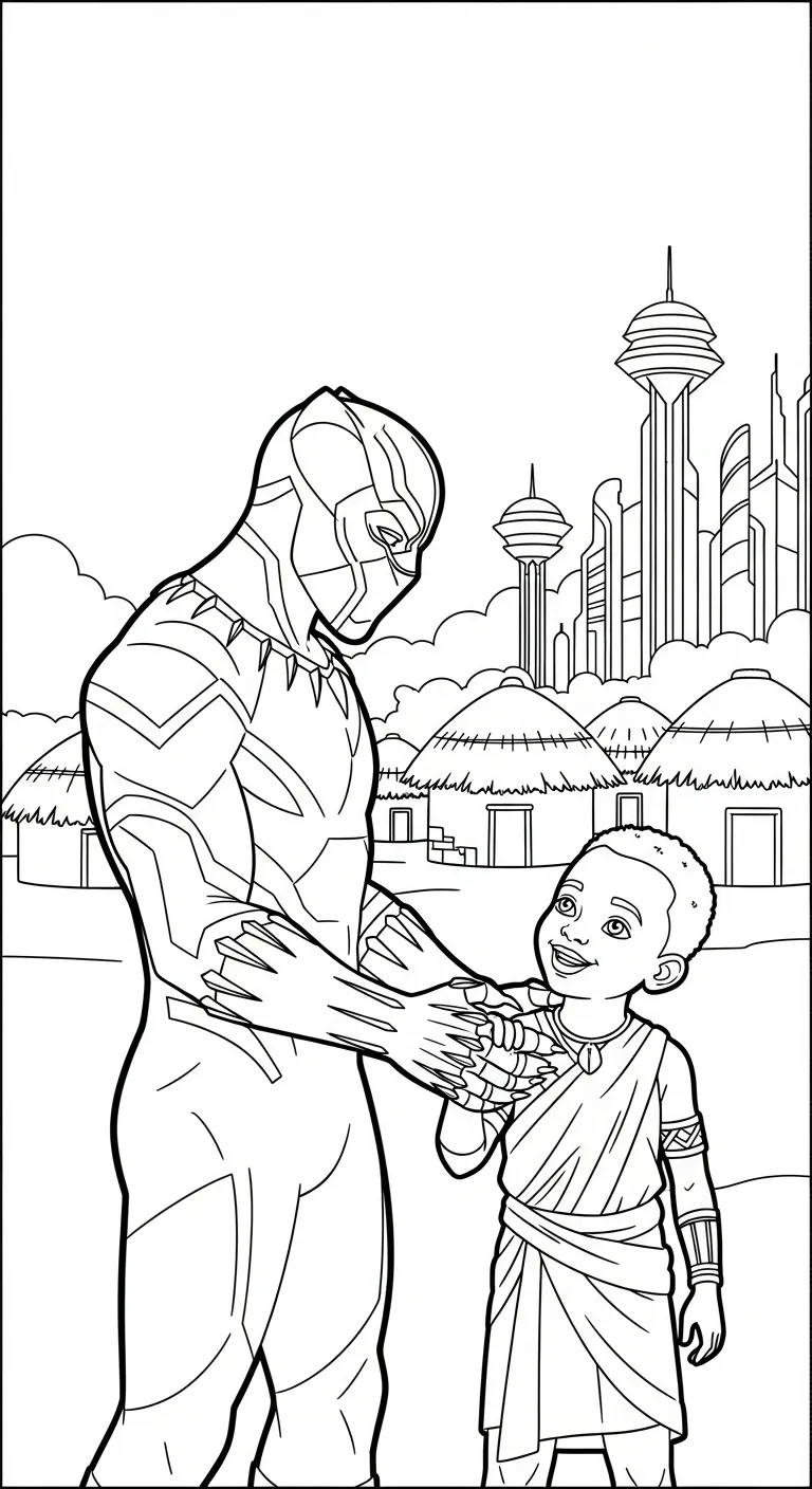 tranh tô màu tranh tô màu Black Panther in ngay