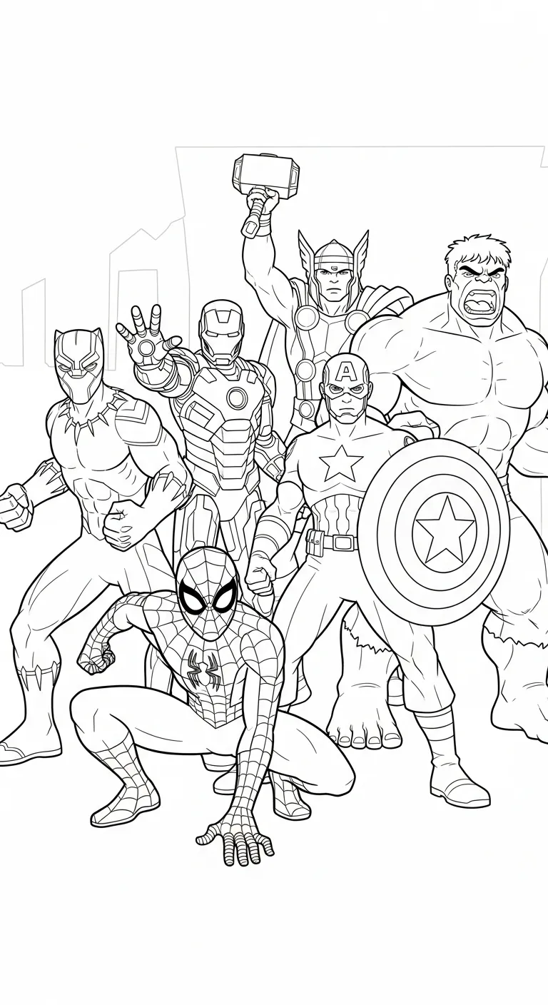 file pdf hình tô màu tranh tô màu Black Panther cho bé