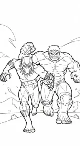 mẫu in hình tô màu tranh tô màu Black Panther cho bé