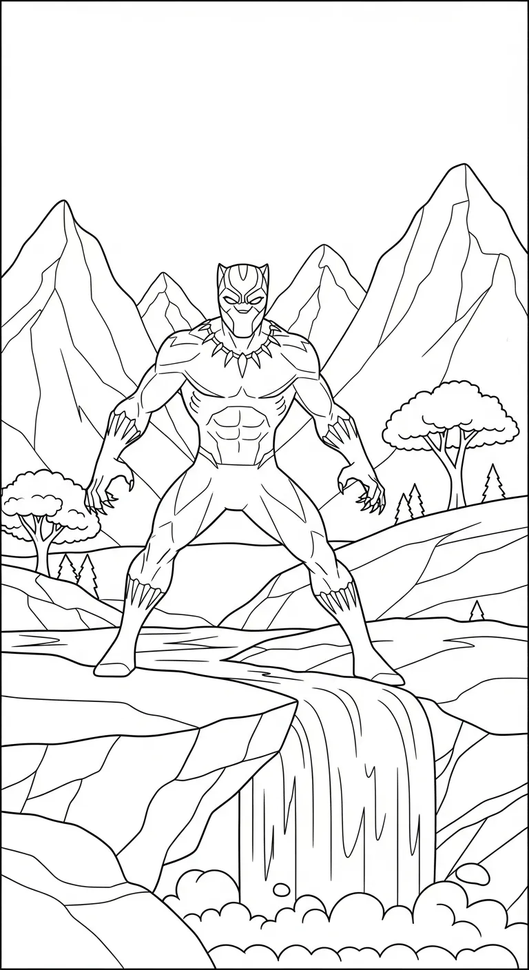 tranh tô màu tranh tô màu Black Panther in ngay 1