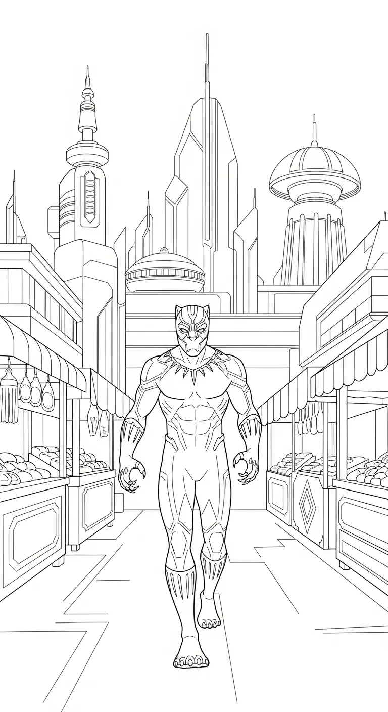 tải tranh tô màu tranh tô màu Black Panther không mất tiền 1