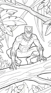 tải hình tô màu tranh tô màu Black Panther cho bé 4 tuổi