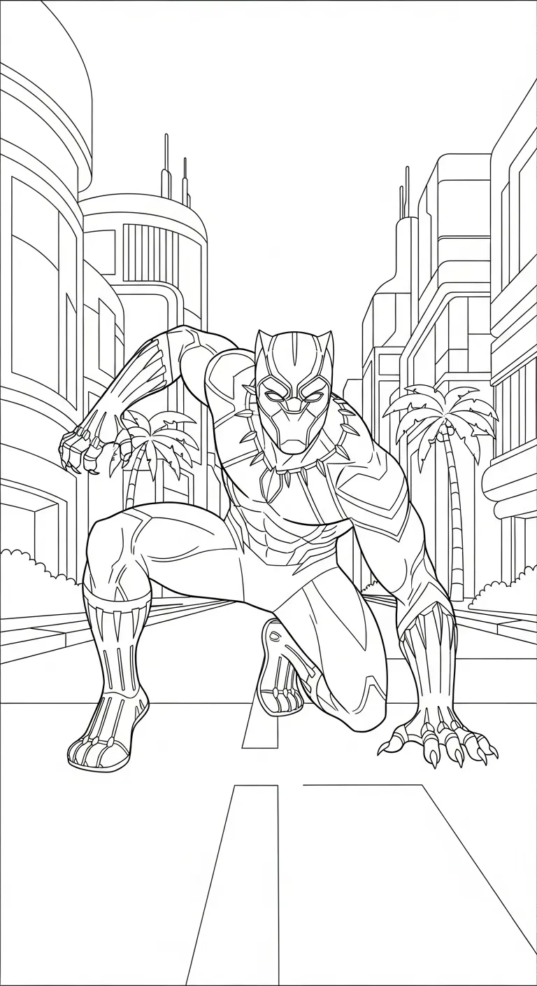 hình tô màu tranh tô màu Black Panther cho bé 6 tuổi