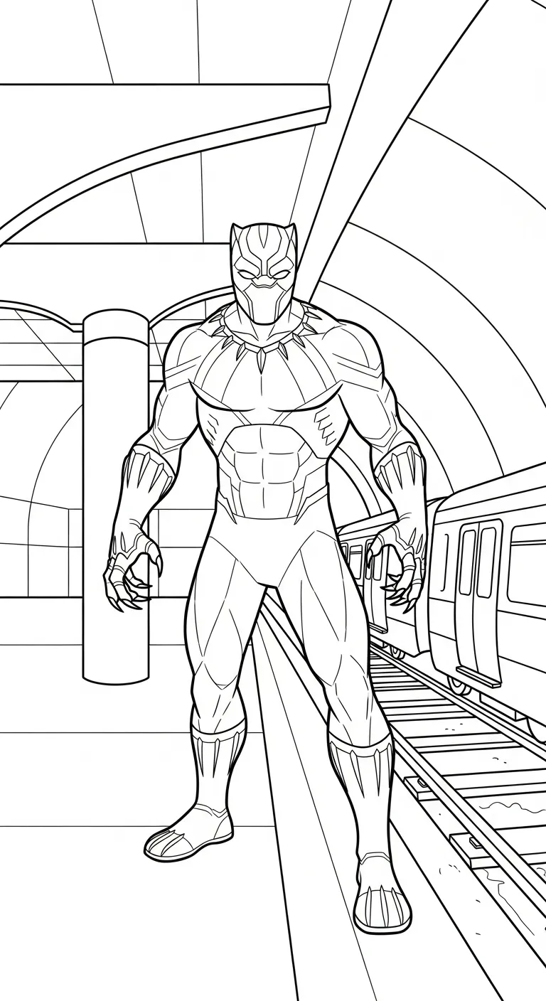 tranh tô màu tranh tô màu Black Panther miễn phí