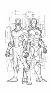 hình tô màu tranh tô màu Black Panther cho bé 6 tuổi
