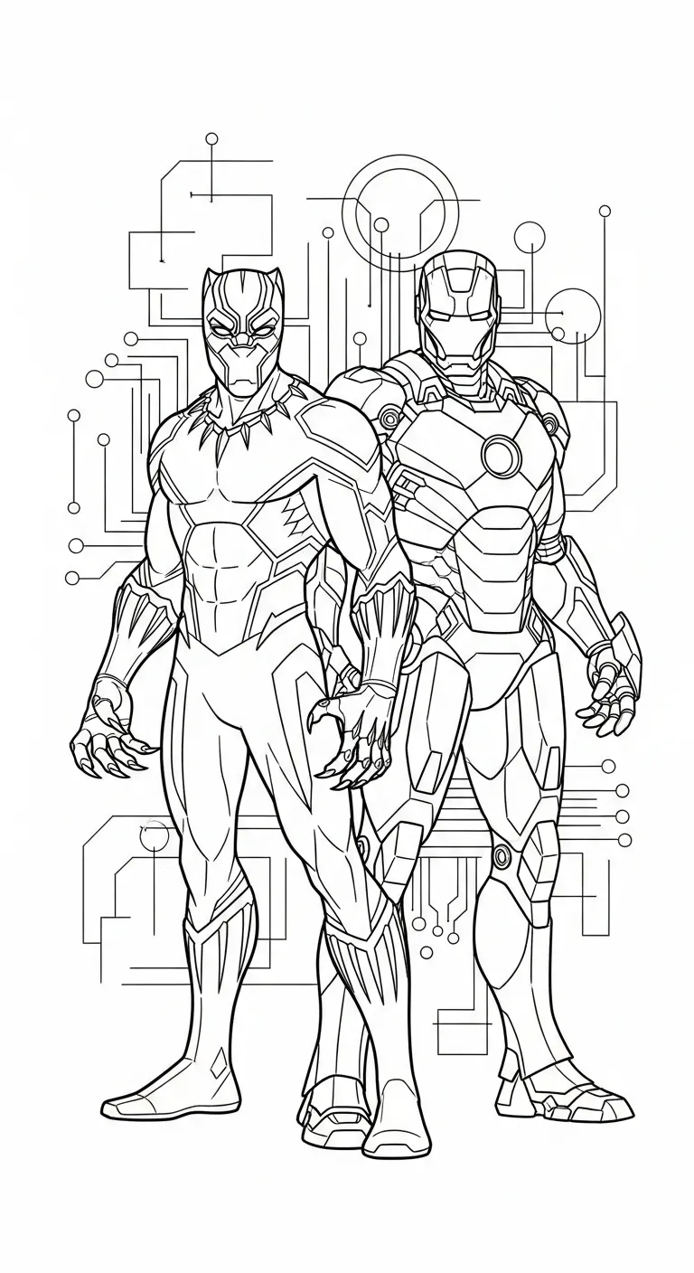 hình tô màu tranh tô màu Black Panther cho bé 6 tuổi 1