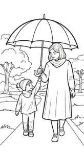 download hình tô màu tranh tô màu Cái Ô miễn phí
