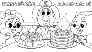 in hình tô màu Cảnh sát trưởng Labrador cho bé 6 tuổi