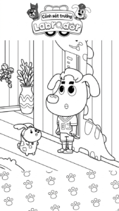 in hình tô màu Cảnh sát trưởng Labrador cho bé 4 tuổi