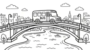 file hình tô màu tranh tô màu Cây Cầu cho bé 4-5 tuổi