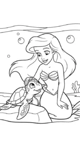 tranh tô màu Công chúa Ariel miễn phí