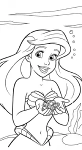 hình tô màu Công chúa Ariel cho bé 8 tuổi