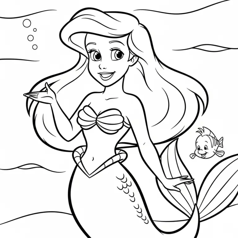 Tranh tô màu Công chúa Ariel