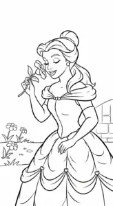 hình tô màu Công chúa Belle rõ nét
