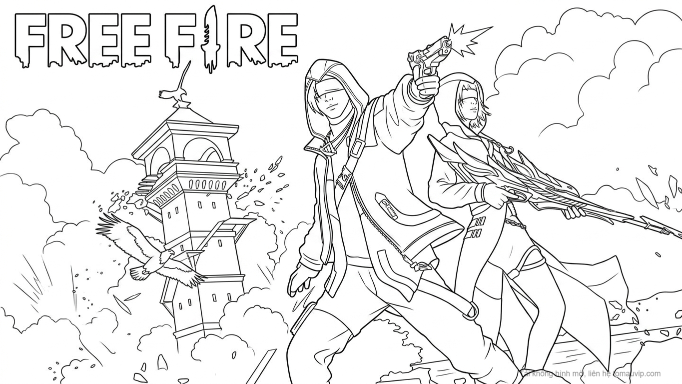 tải tranh tô màu Free Fire cho bé 7 tuổi 1