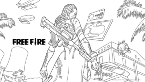 hình tô màu Free Fire cho bé 8 tuổi