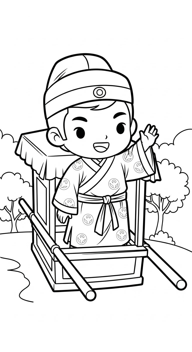 in hình Hoàng tử cổ trang chibi cho bé tập tô 1