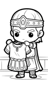 hình tô màu Hoàng tử cổ trang chibi cho bé 7 tuổi miễn phí
