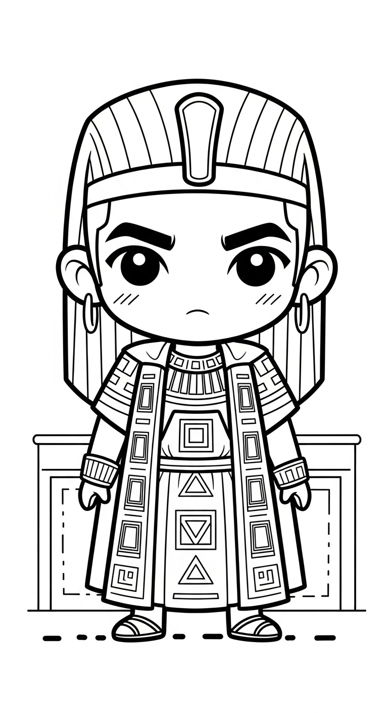 in hình tô màu Hoàng tử cổ trang chibi miễn phí