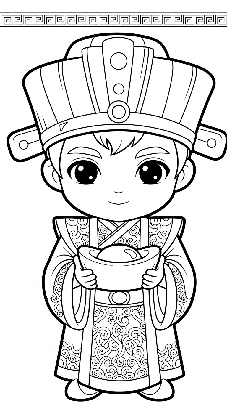 tranh tô màu Hoàng tử cổ trang chibi cho bé 7 tuổi 1