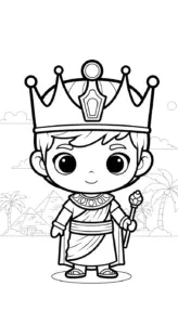 hình tô màu Hoàng tử cổ trang chibi rõ nét