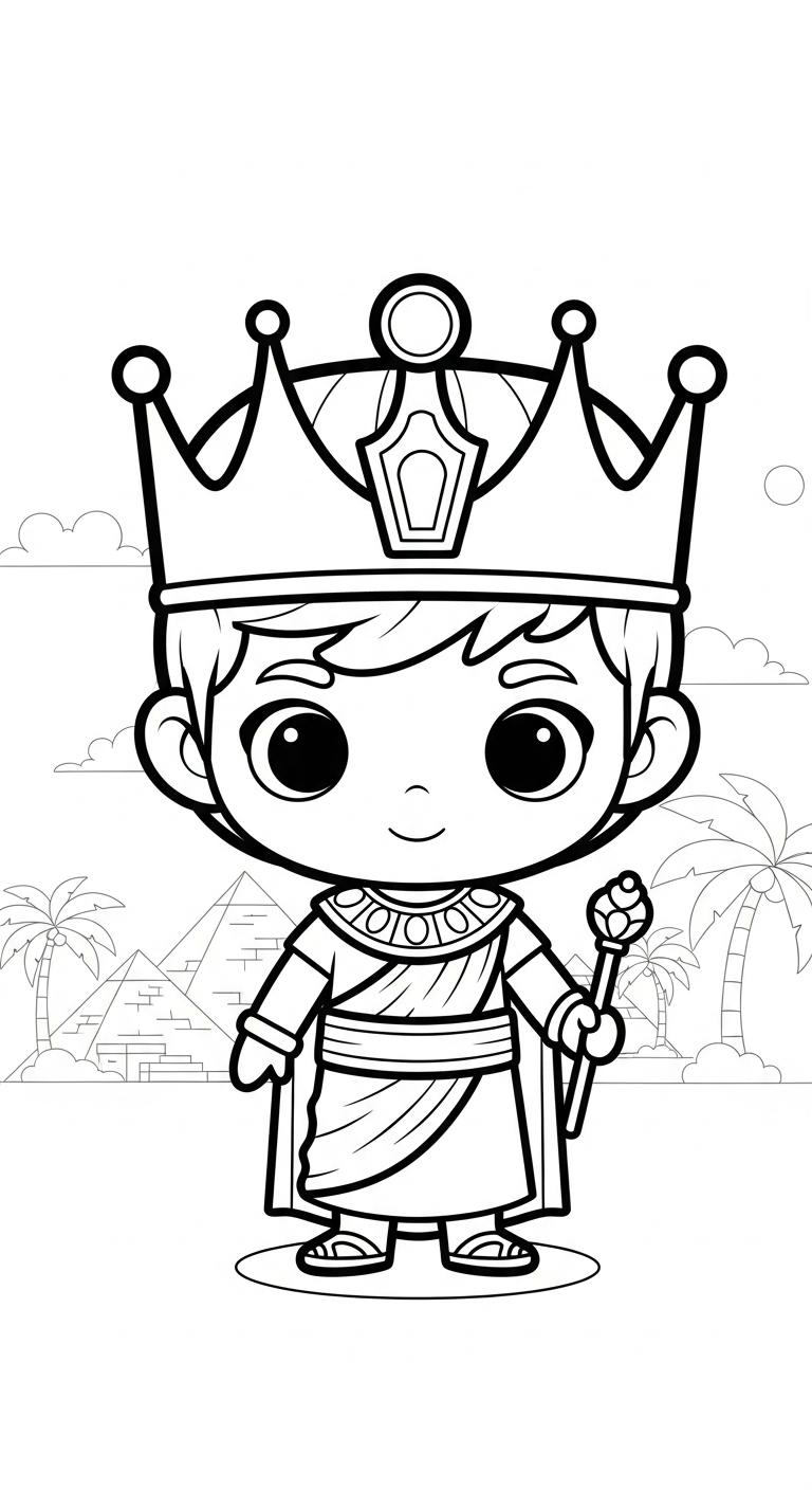 hình tô màu Hoàng tử cổ trang chibi rõ nét