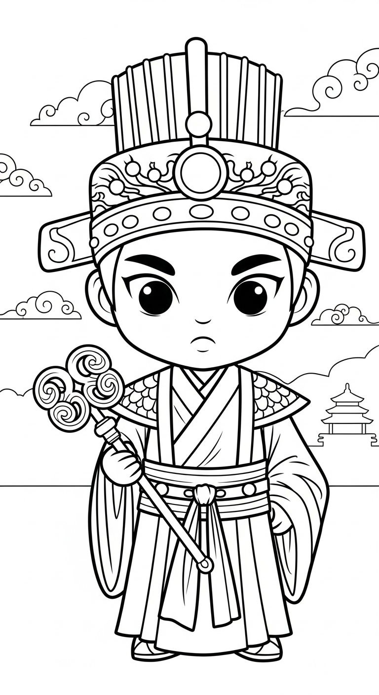 tranh tô màu Hoàng tử cổ trang chibi cho bé mới nhất