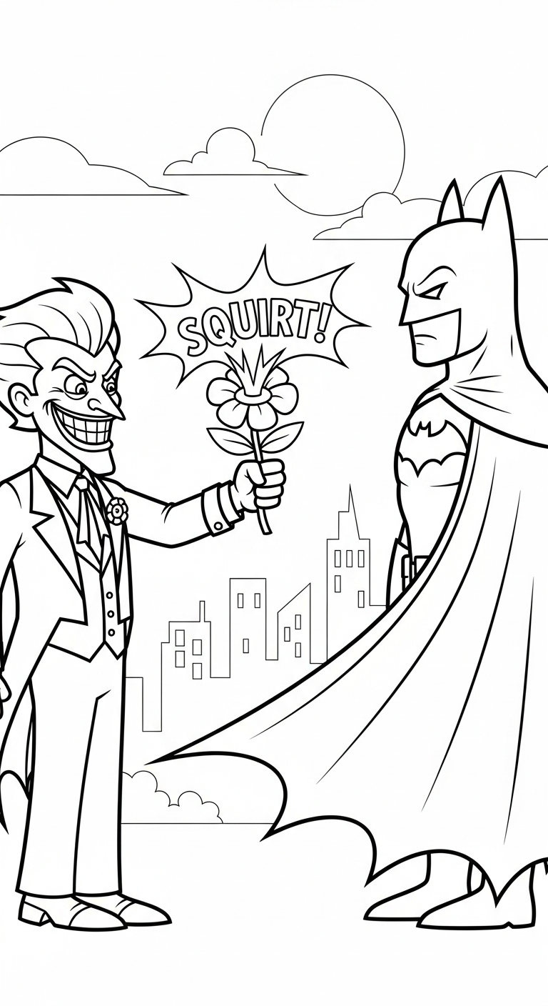 in hình tô màu Joker cho bé 6 tuổi