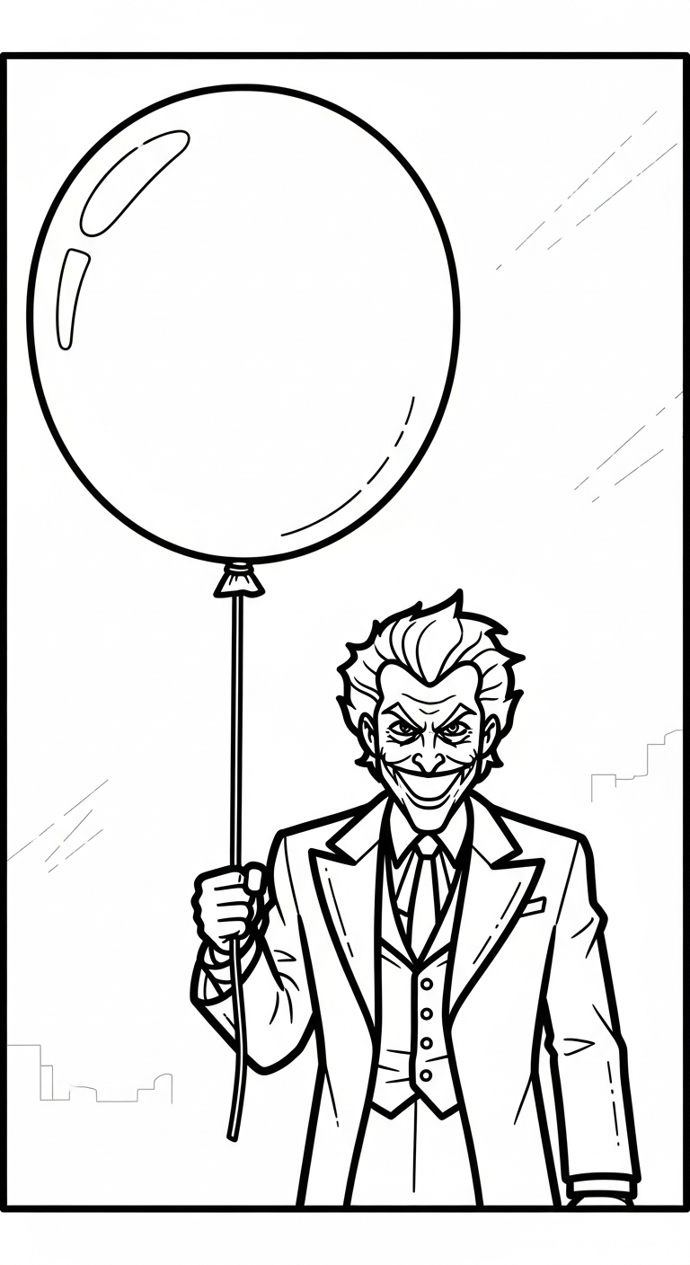 hình tô màu Joker cho bé 7-8 tuổi