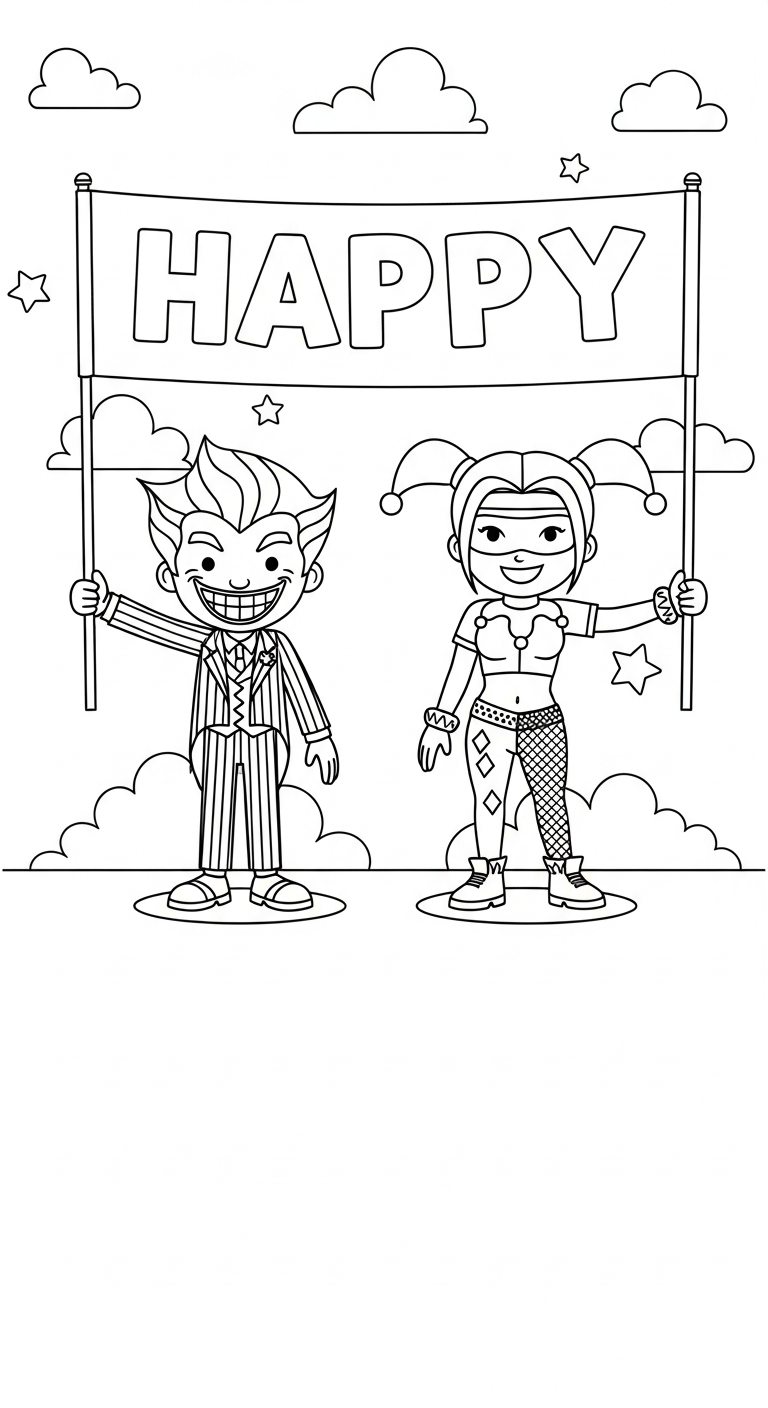 hình tô màu Joker rõ nét