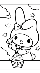 hình tô màu My Melody cho bé 5 tuổi