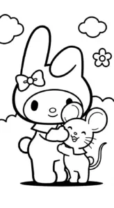 tranh tô màu My Melody cho bé 7 tuổi miễn phí