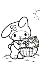 hình tô màu My Melody cho bé 4 tuổi miễn phí