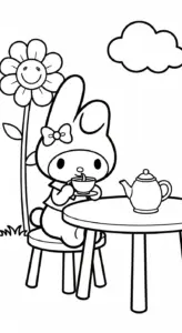 in hình tô màu My Melody cho bé 6 tuổi