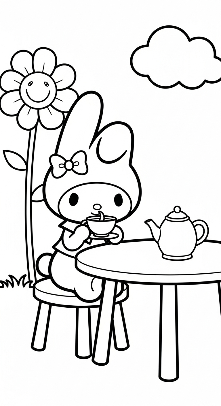 in hình tô màu My Melody cho bé 6 tuổi 1