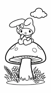 in hình tô màu My Melody cho bé 7 tuổi