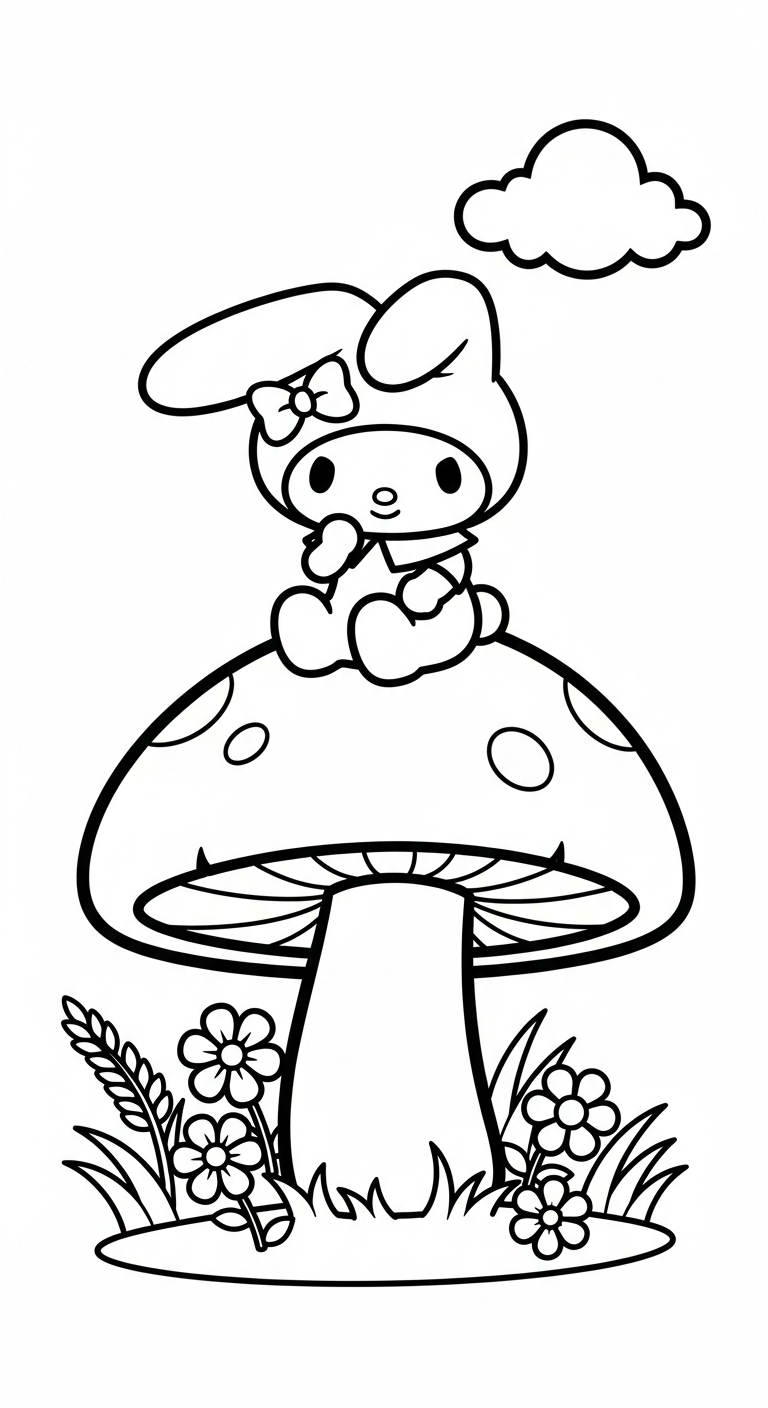 in hình tô màu My Melody cho bé 7 tuổi 1
