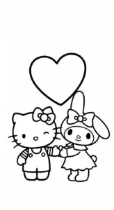 in hình tô màu My Melody cho bé 6 tuổi
