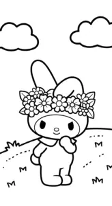 download hình tô màu My Melody cho bé