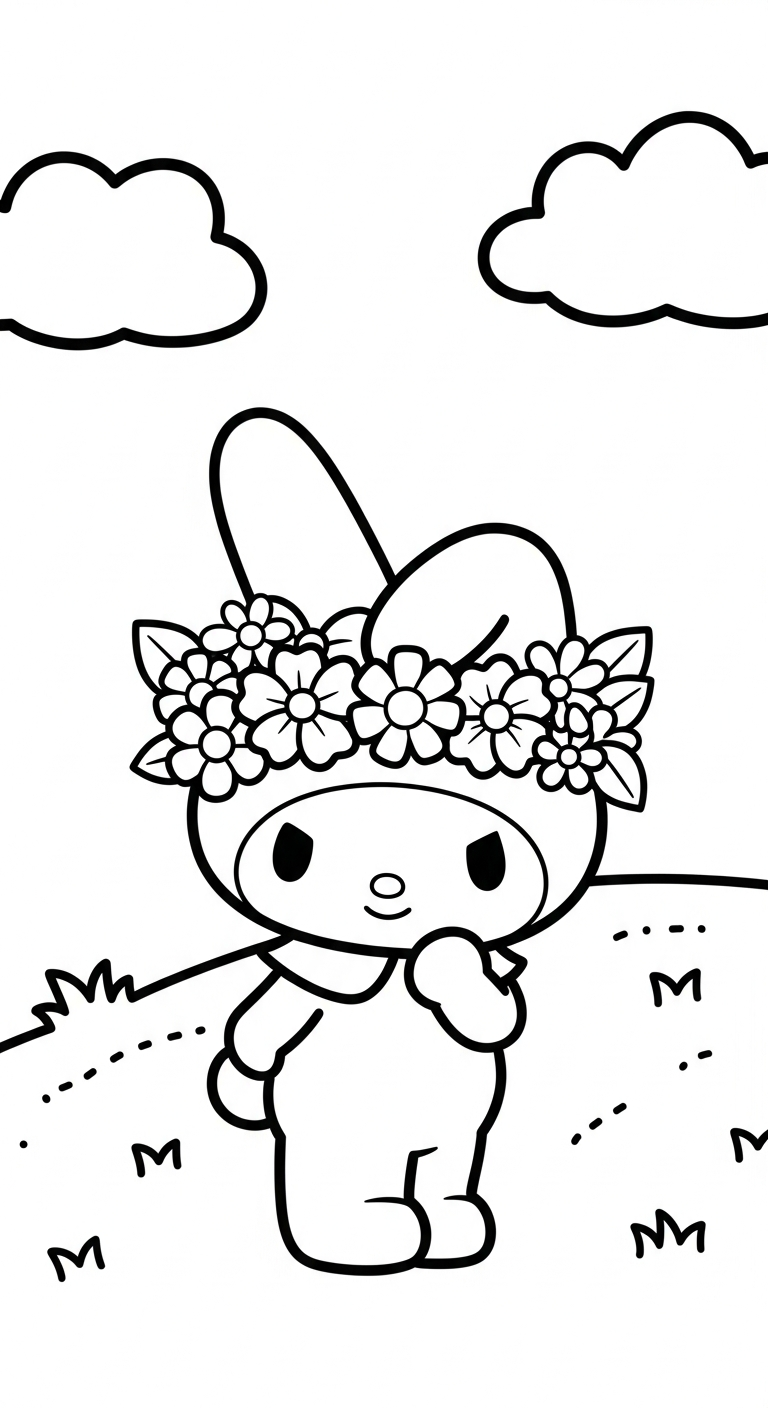 download hình tô màu My Melody cho bé
