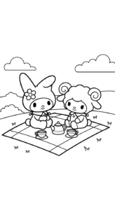 hình tô màu My Melody cho bé tải về