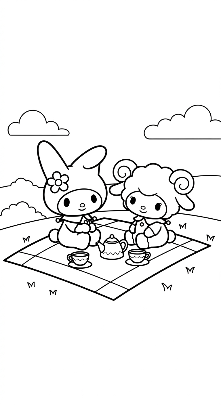 hình tô màu My Melody cho bé tải về