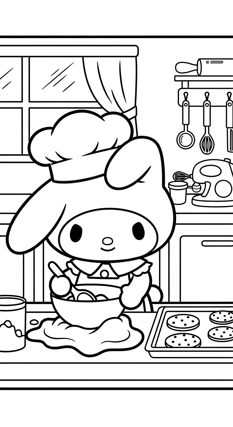 in tranh tô màu My Melody cho bé 3 tuổi