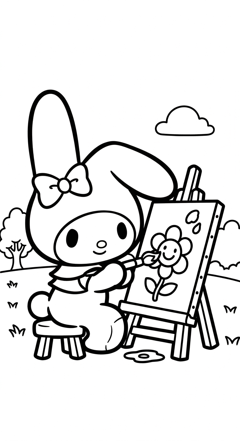 mẫu hình tô màu My Melody cho bé