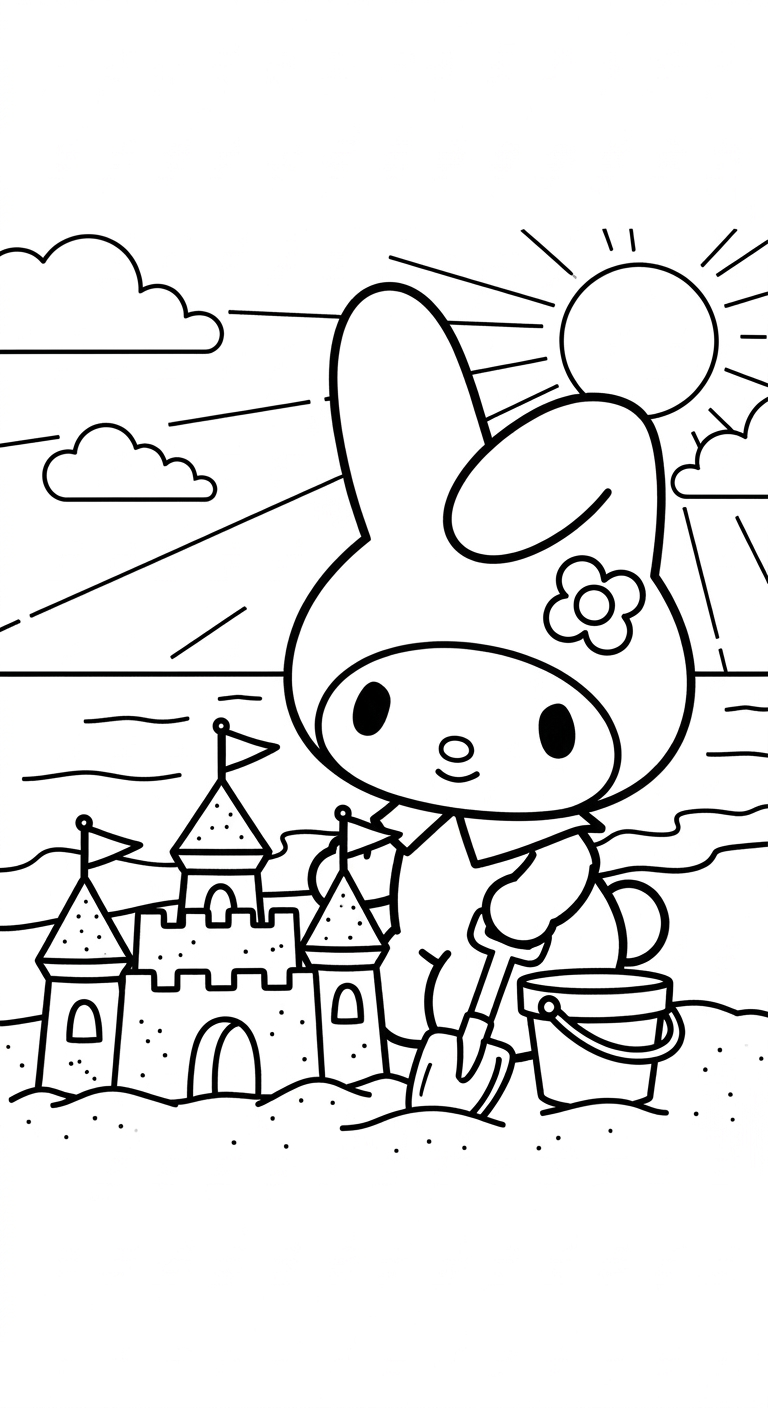 in tranh tô màu My Melody cho bé 6 tuổi