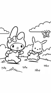 tranh tô màu My Melody cho bé 7 tuổi miễn phí