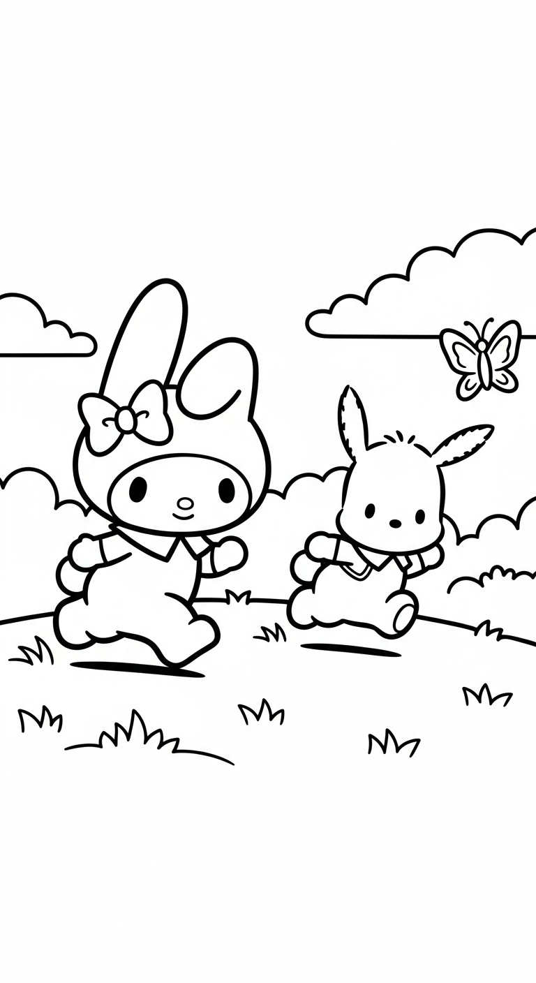 tranh tô màu My Melody cho bé 7 tuổi miễn phí 1