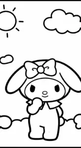 tải hình tô màu My Melody cho bé 3 tuổi